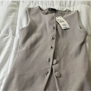 Zara Taupe Knit Vest